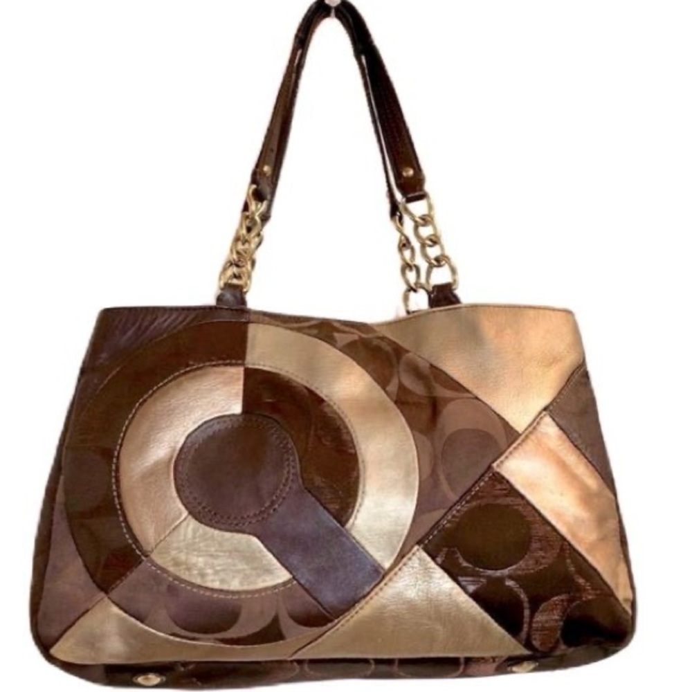 Coach Brown Patchwork Tote & Wristlet Bundle 🤎🌟